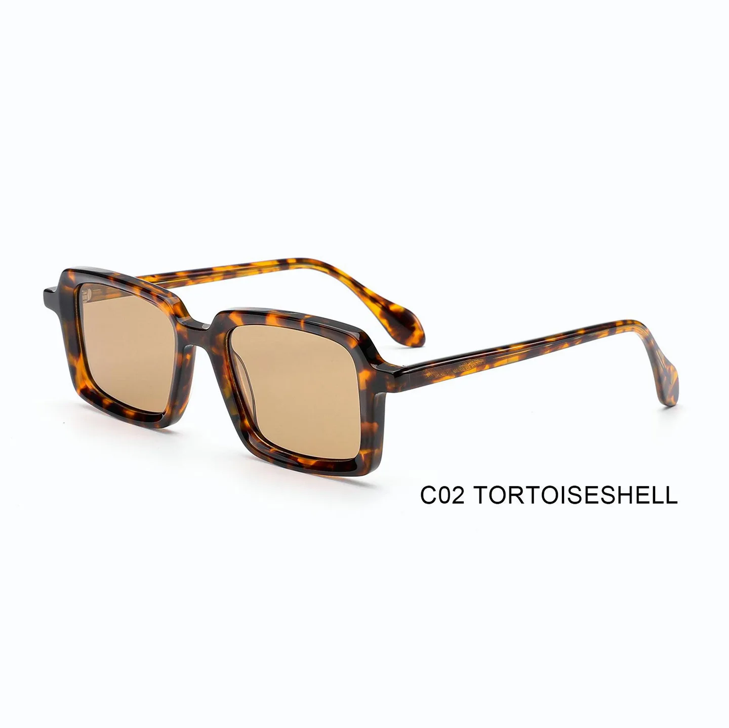Polarized Logo Retro Glasses China Vintage Wholesale Acetate Fashion Customized Luxury Acetate Small Square Sunglasses