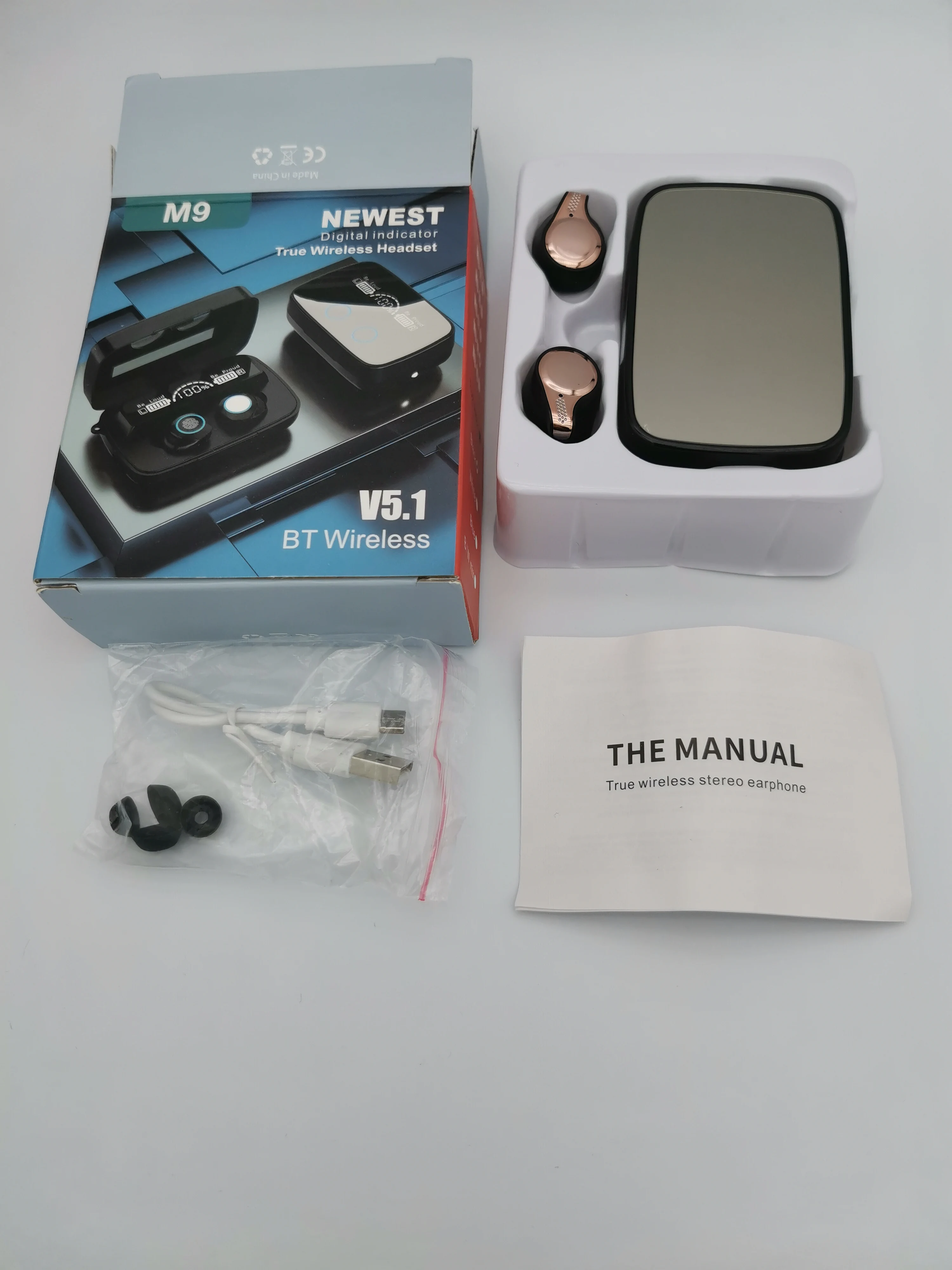 newest digital indicator true wireless headset 5.0 bt wireless