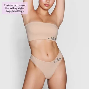 Strapless Tube Anti slip Low Rise Underwear Night Sexy Bra and Panty Set Mixed Designs Panties and Bra Sets for Ladies Wholesale