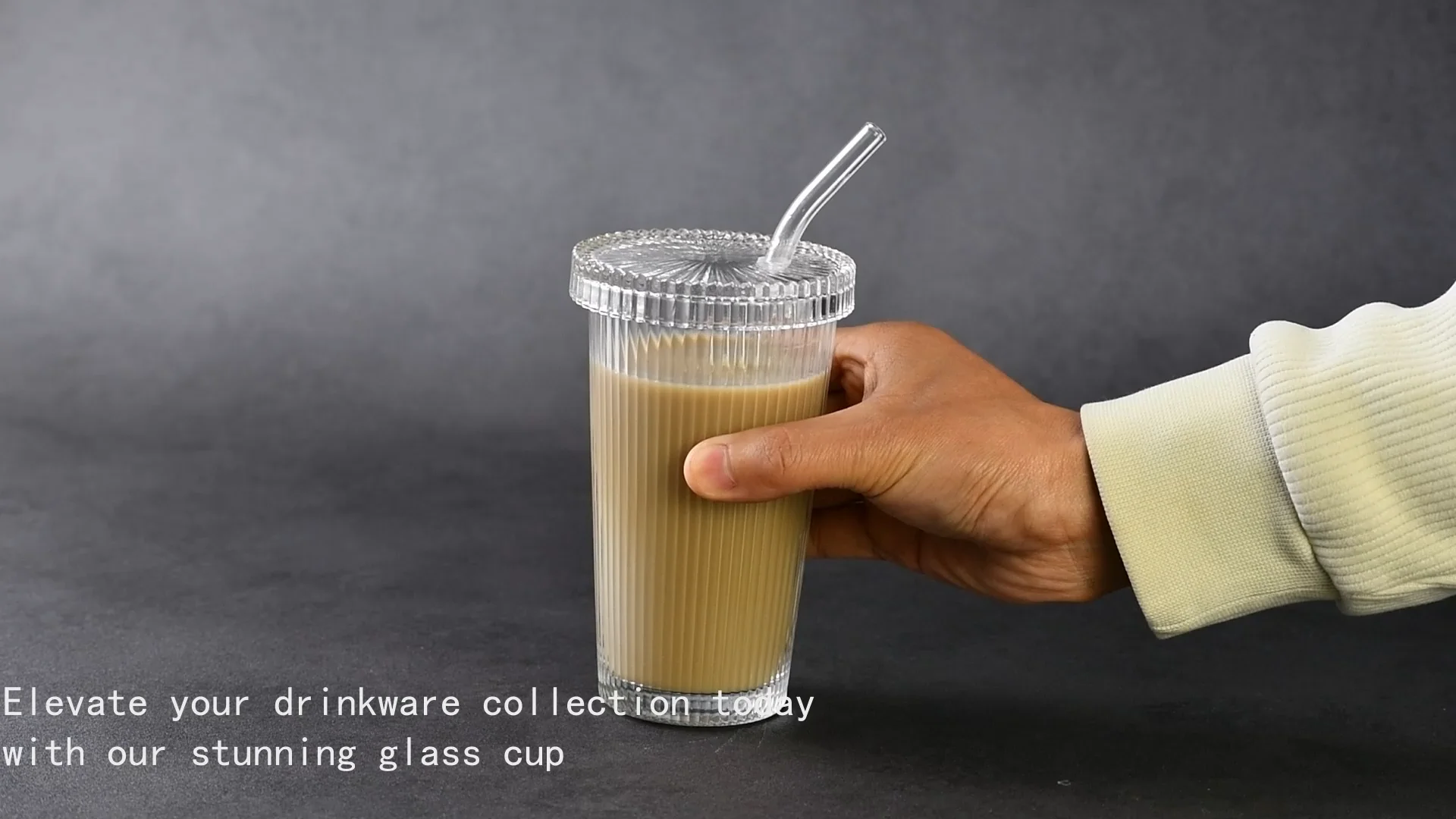 Custom Ribbed Glass Tea Cups Wholesale Coffee Cup Tumblers Custom