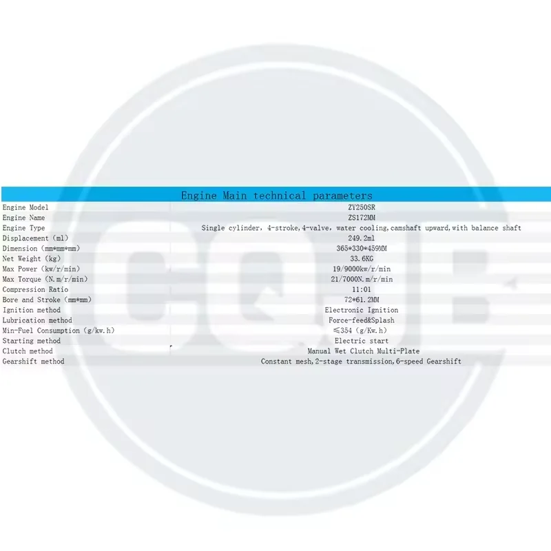 CQJB ZY250SR Motorcycle Engine - High Quality Assembly