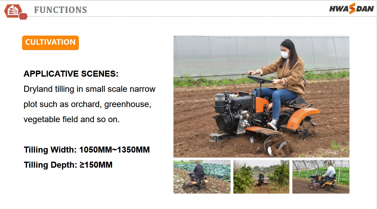 Factory13HP 4x4 Agricultural Mini Tractor Gasoline Power Tiller 11HP ...