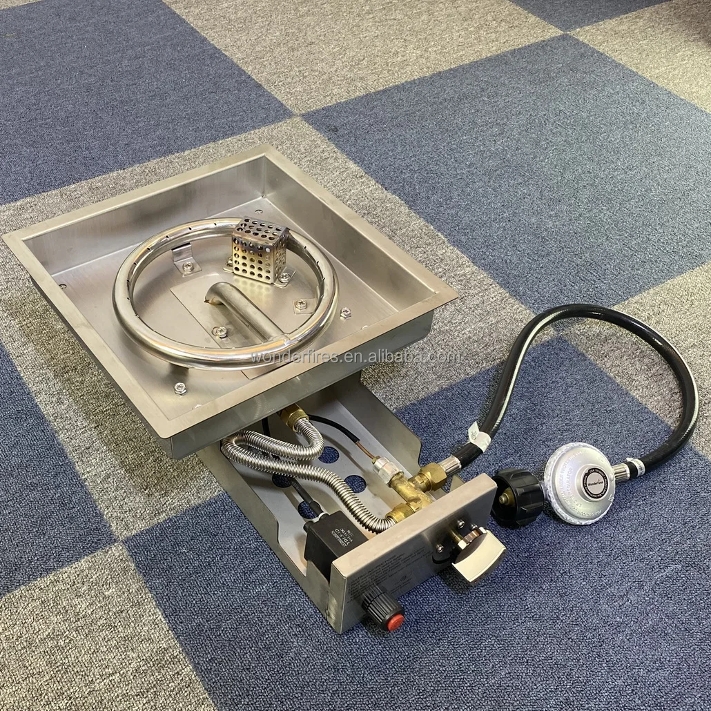 Promo 300 Mm Stainless Steel Square Gas Fire Pit Burner Buy Outdoor