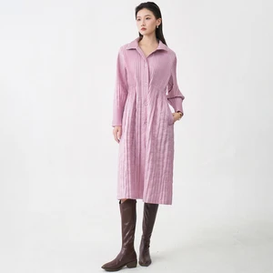 Miyake Pleated Cotton Coat 2025 Winter Korean Version Loose Mid-length Cotton Coat High Quality Women's Fashion Coat