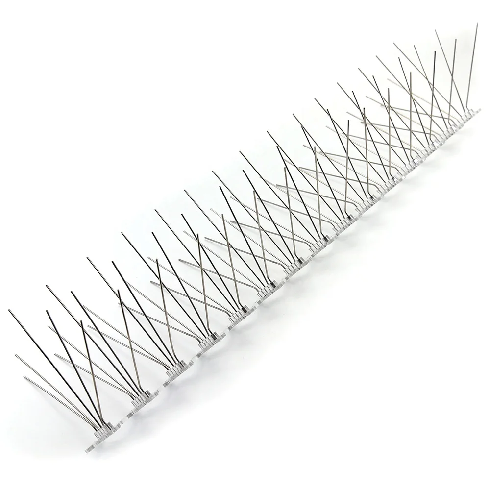 Bird Control Repellent Plastic Base Stainless Steel Pins Deterrent Anti Bird Pigeon Spikes