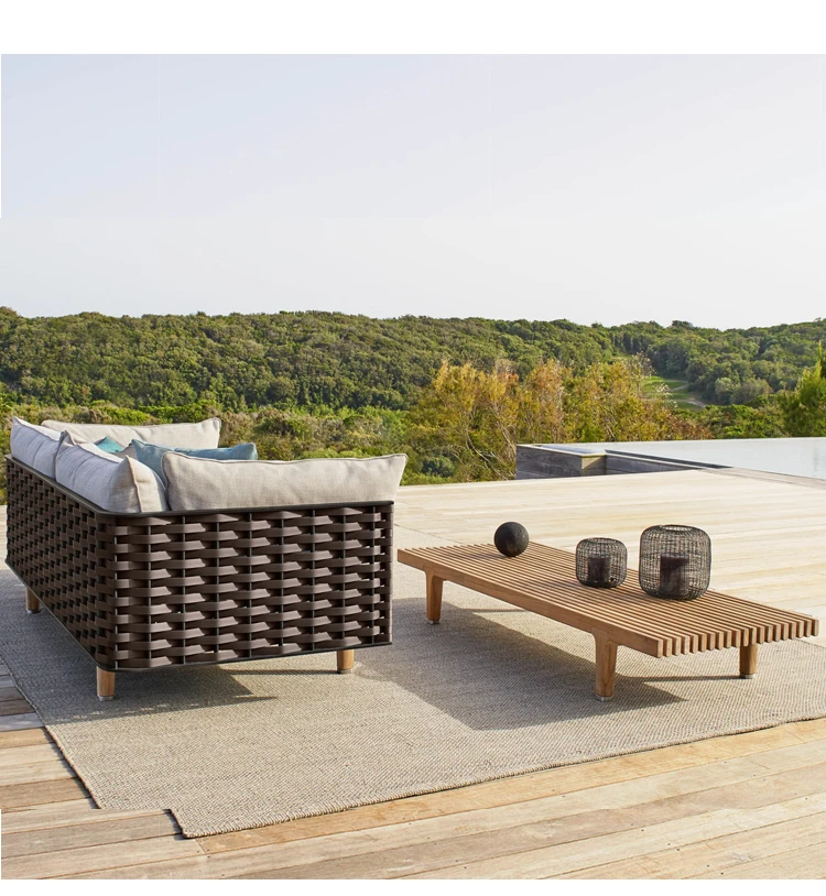 Modern Luxury Leisure Outdoor Garden Furniture Rattan 5 Seater Sofa Sets Patio Furniture