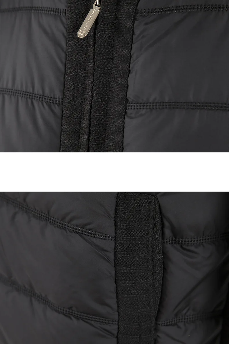 Men's Knitwear Coat Stand Collar Patchwork Padded Jacket_voghion.com