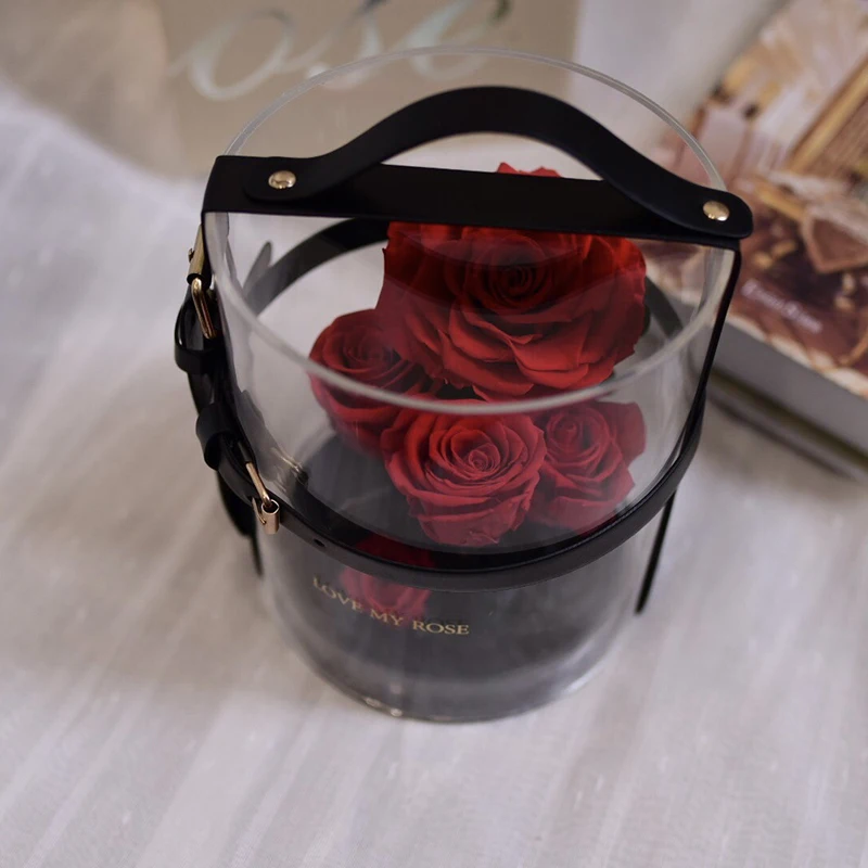 product factory supply wholesale acrylic secret garden diy flower arrangement valentines day gift box material preserved rose-62