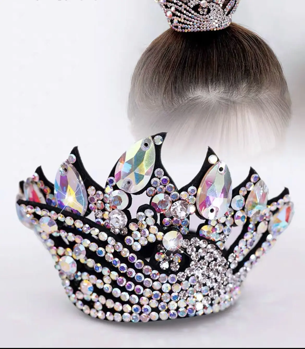 2 Fasce Per Capelli In Plastica Con Strisce Di Cristalli – Pettine Antiscivolo – Accessorio Donna E Ragazza