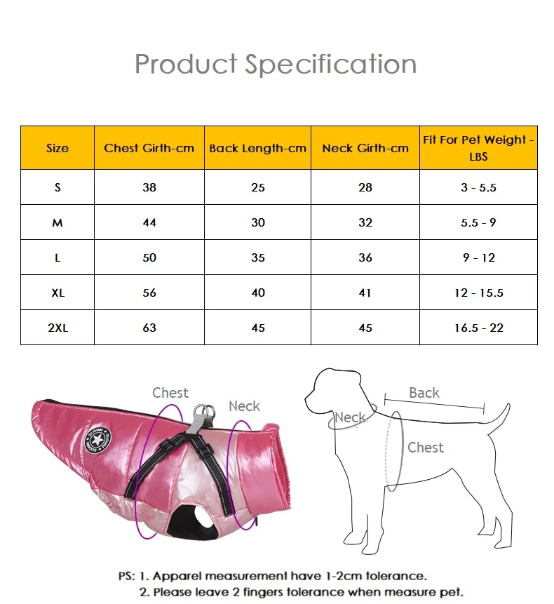 Dog Jackets Winter Pet Clothes Waterproof Reflective Pet Winter Jackets