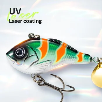 Full-Water-Column 24g 50mm Rotating Spinner Noise Blade Sinking Vib Long-Cast Stainless Steel Bionic Artificial Fish Lure Hooks – Hooks – view 3