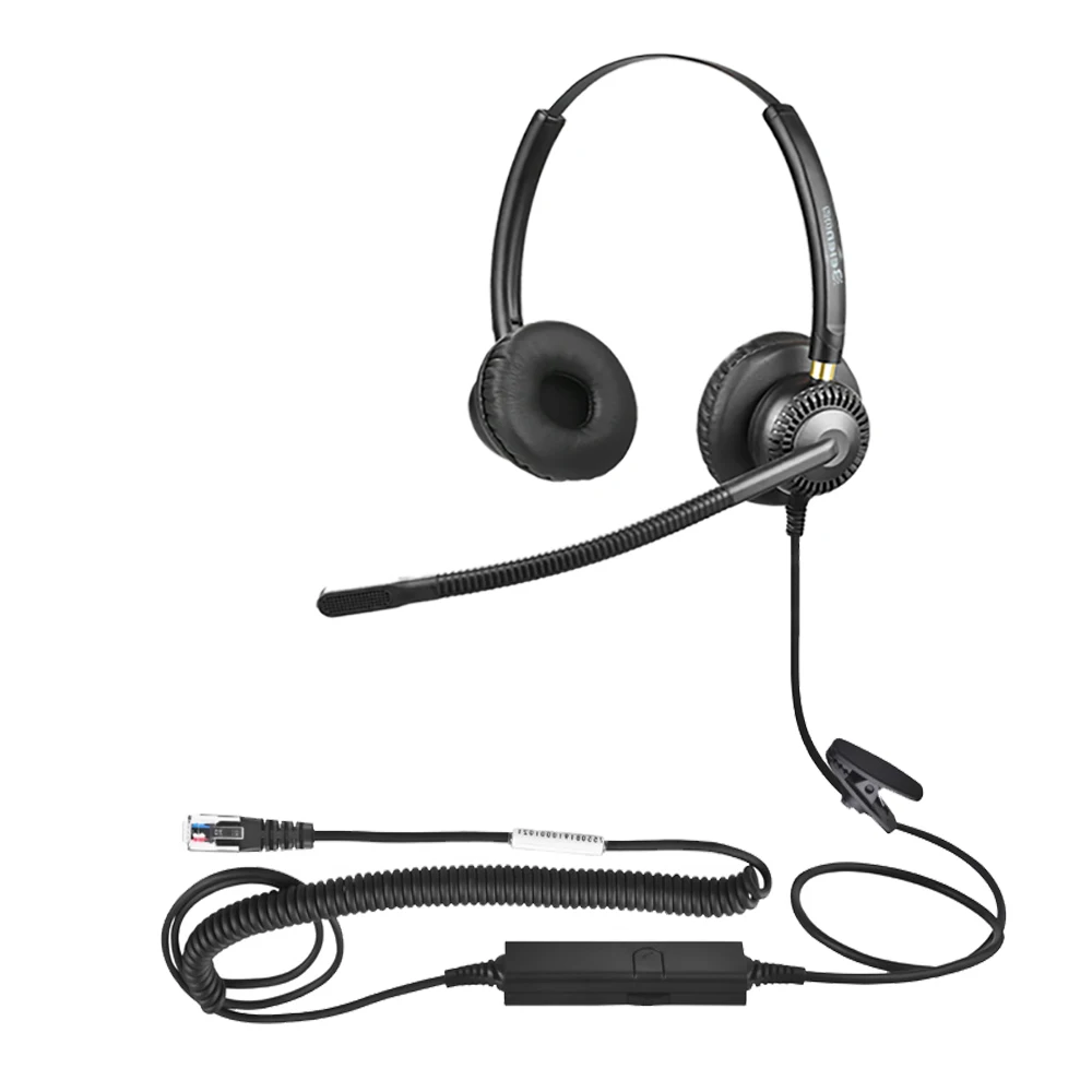 Auriculares binaurales con cable ENC RJ11, cascos con cancelación de ruido  y micrófono para centro de llamadas, para teléfono IP de oficina, el más