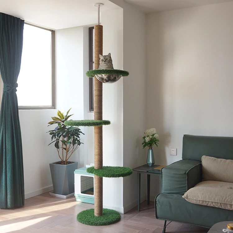 Vipetop Luxury Floortoceiling Cat Climbing Scratcher Cat Tree Condo