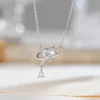 YXL9918 สร้อยคอพู่ห้อยรูปหัวใจ Star Track สีสตีล