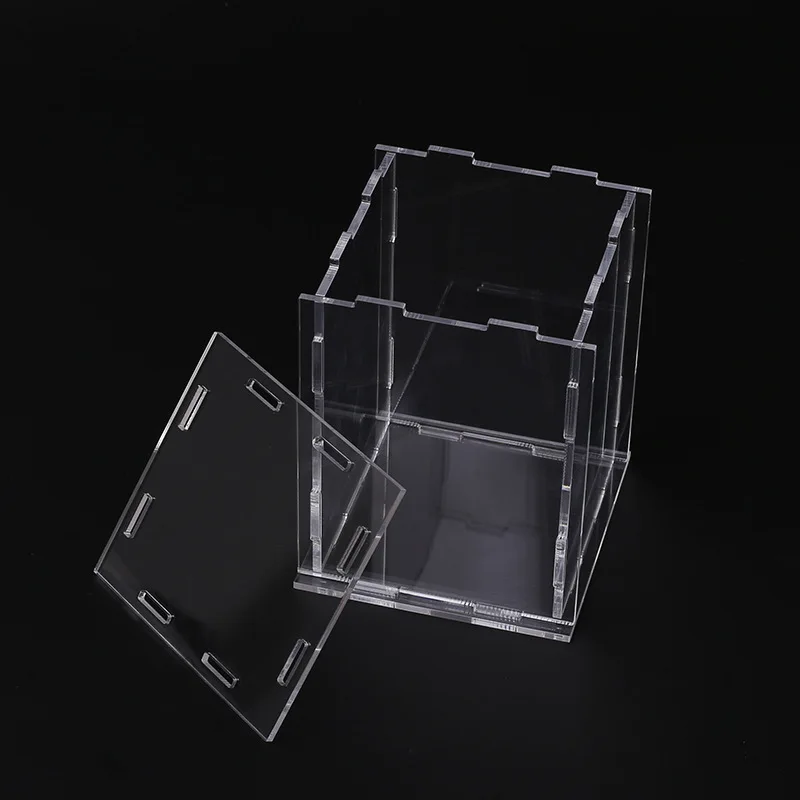 Clear Acrylic Display Case Assemble Countertop Box Dustproof Protection ...