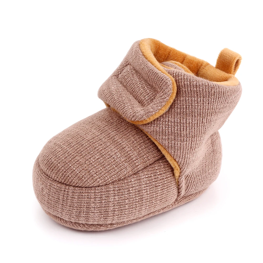 Solid Color Simple Cotton Baby Boots Soft Soled Toddler Shoes for Baby Boys and Girls in Winter supplier