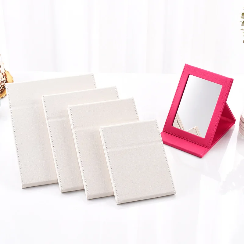 Wholesale Top Quality Square Makeup Mirror Case Pu Leather Foldable