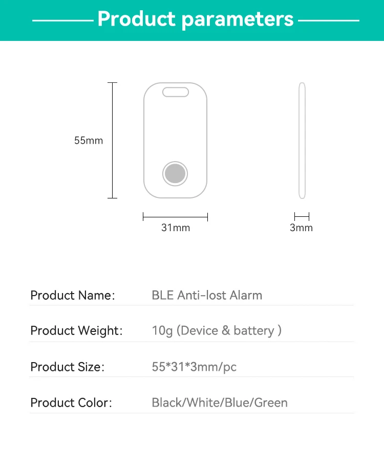 Woonavir Hot Selling Light Buzzer Lost Alarm Bt Ble 5.0 Smart Key ...