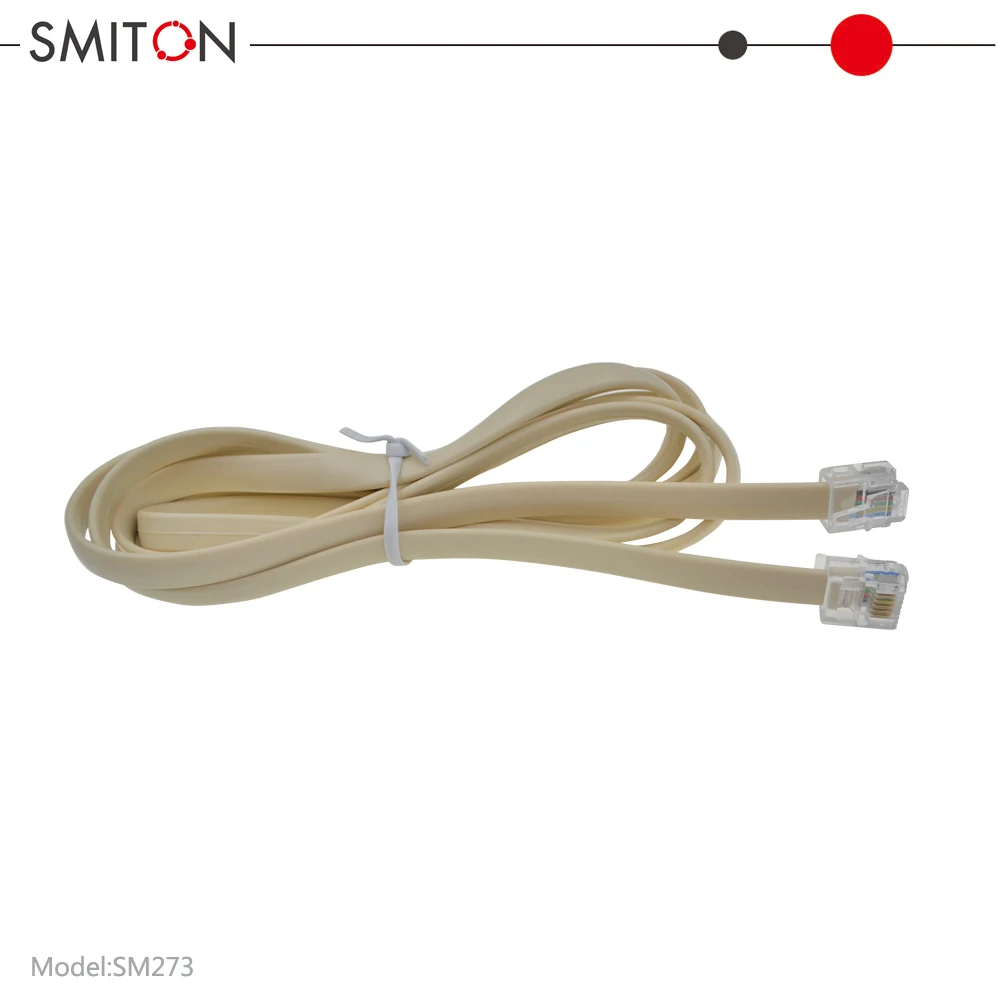Телекоммуникационный RJ11 RJ12 RJ45 плоский телефонный кабель 6P6C-5M