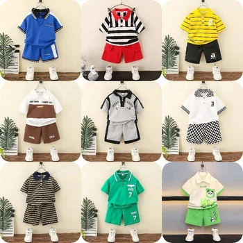 Short-sleeved polo shirts Boys clothing sets and knitted t-shirt tops for children ages 1 to 5 shirts for kid set