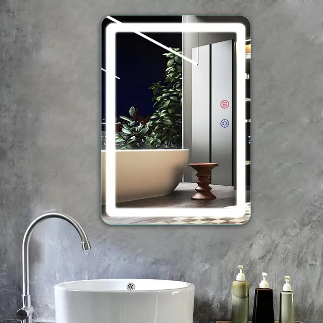 HIXEN 18-9A Rectangle popular toilet washroom antifog wall restroom bedroom makeup led mirrors with light