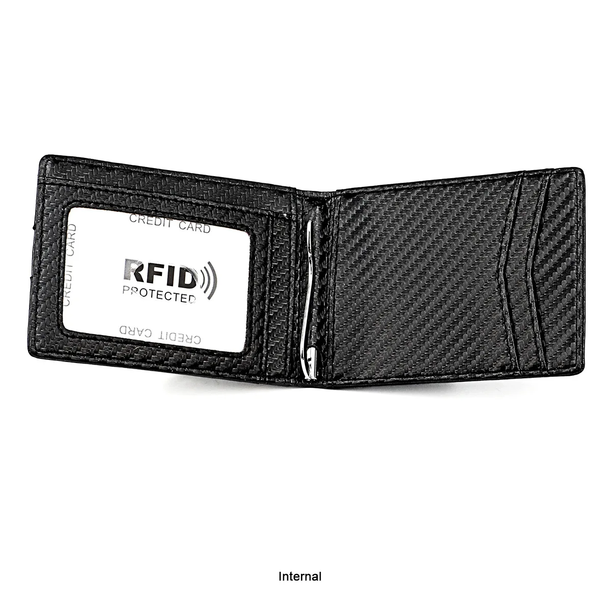 Kore Slim Leather Wallet  RFID Blocking & Carbon Fiber Money Clip