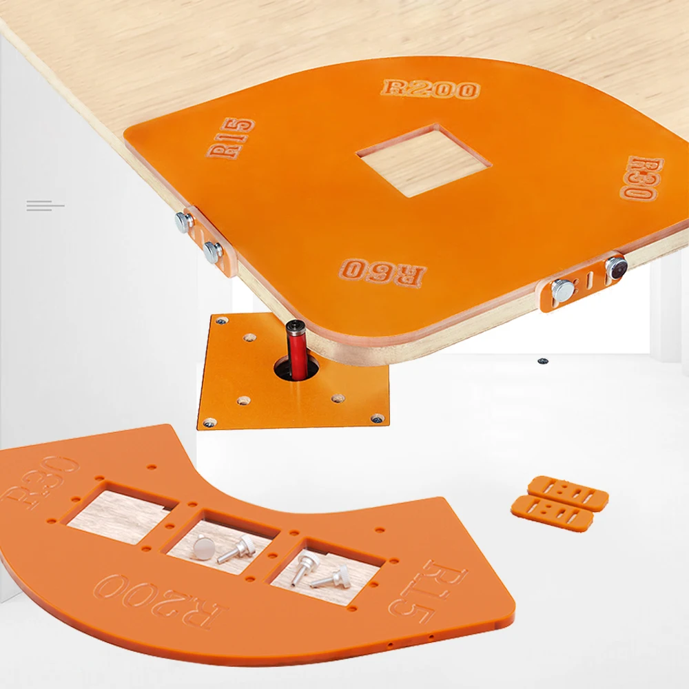 Woodworking Router Corner Radius Templates Jig R200 R60 R30 R15 R100 Arc Angle Corner Template Woodworking Tool