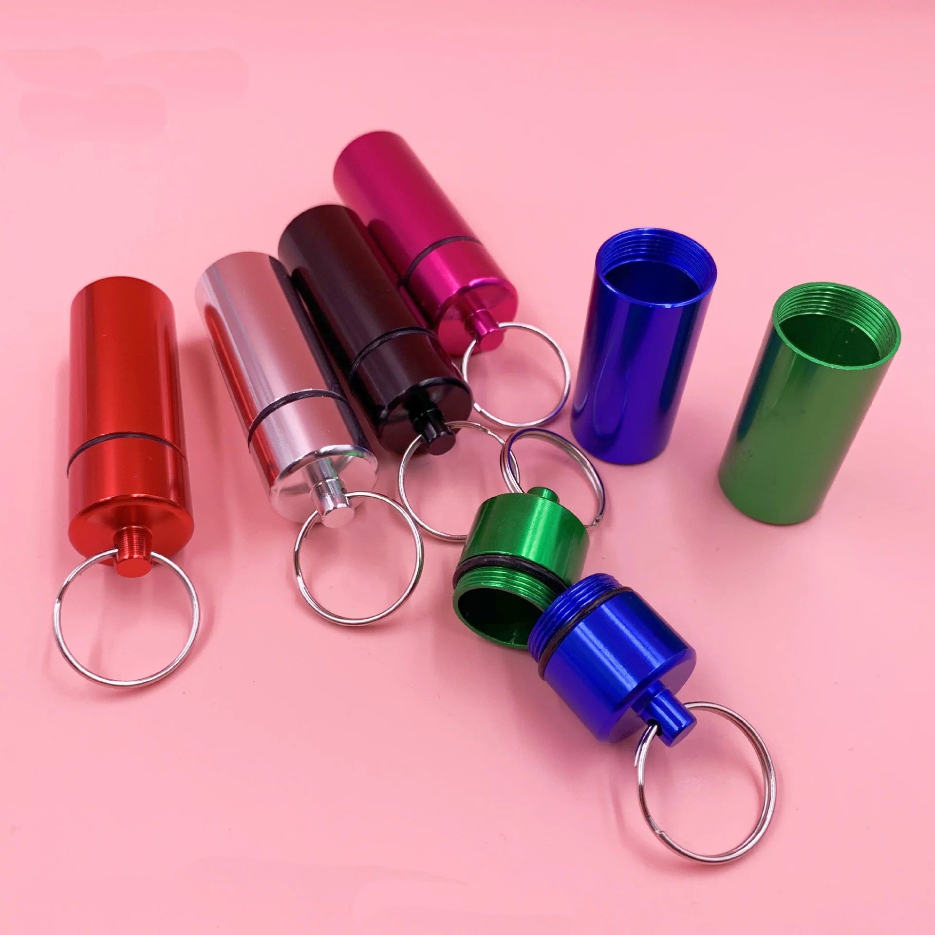 Мини-контейнер для таблеток брелок водонепроницаемый алюминиевый футляр хранения лекарств металлическая