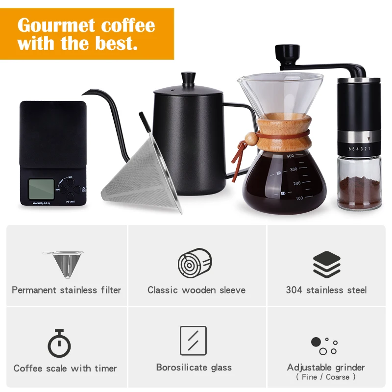 Modern Manual V60 Coffee Maker Set Travel Bag in 2023