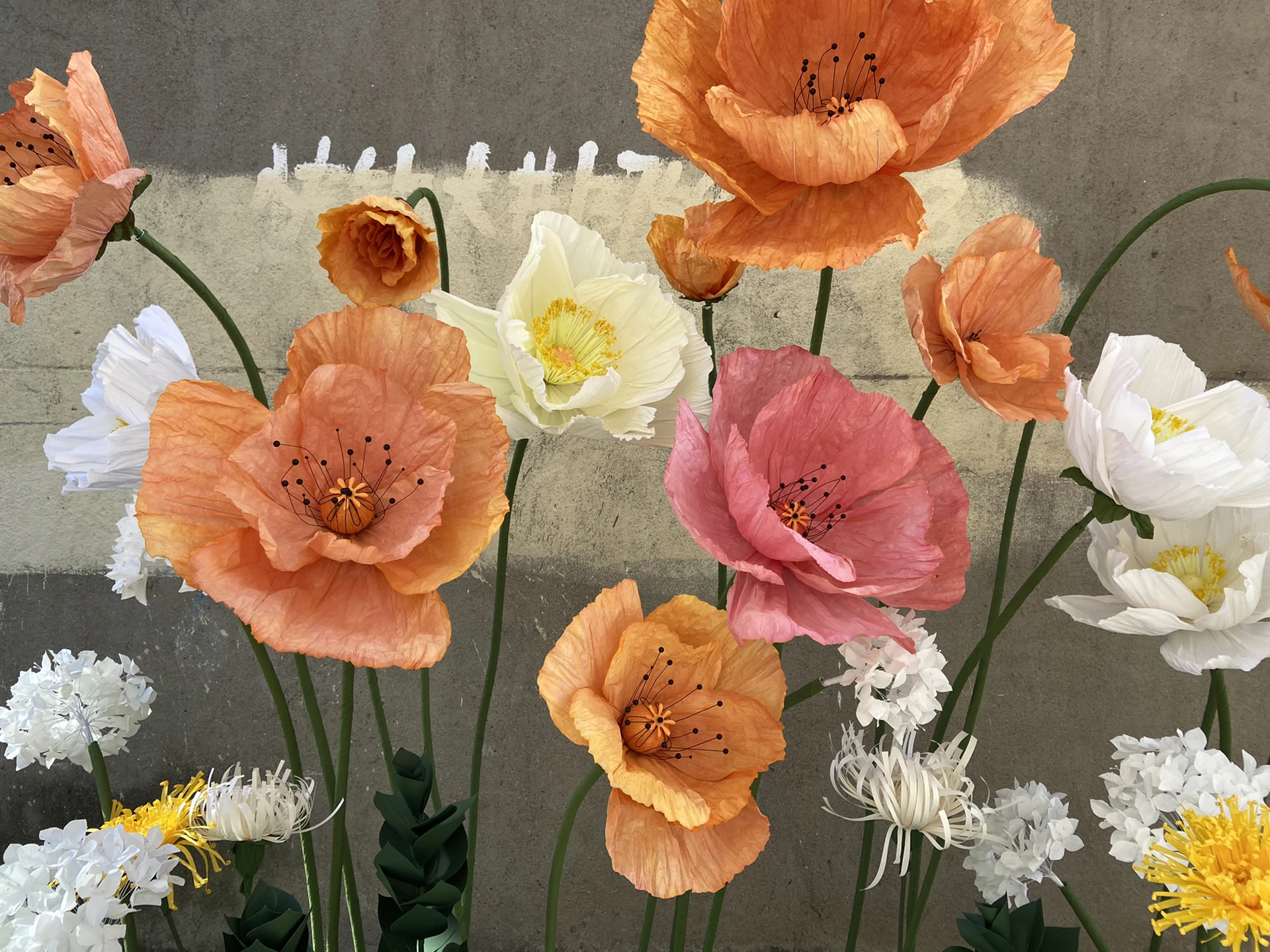J-031 Customized Red and Orange Color Giant Paper Poppies