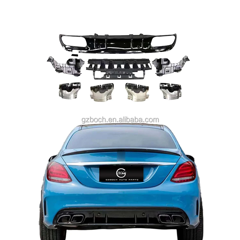 bumper lip c clips W205 Car For Mercedes Benz Class W205 C Class C43 Amg To C63 Amg Car Diffuser Tips Rear Lip Exhaust Pipe or C450 sport with