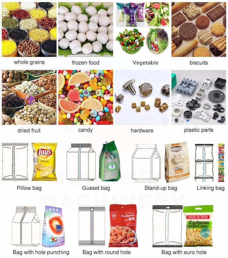 Fully Automatic Rice Snack Cereal Candy Automatic Dry Fruit Packing Machine Coffee Bean Packer