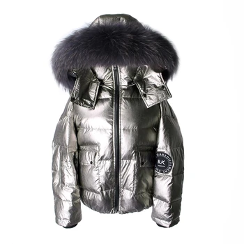 Hot Sale New Winter Fashion Ladies Real Fox Fur Hood Duck Down Jacket Waterproof Women Fox Fur Down Padded Coat