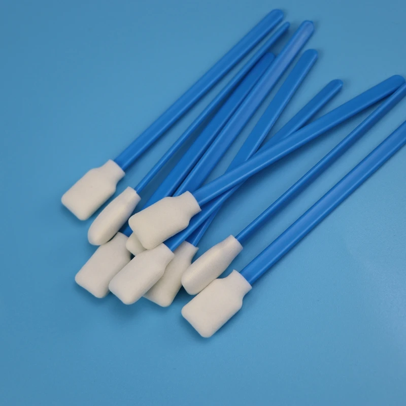 Тампон для чистки принтера 5 дюймов без ворса с синей ручкой прямоугольным наконечником из пенопласта