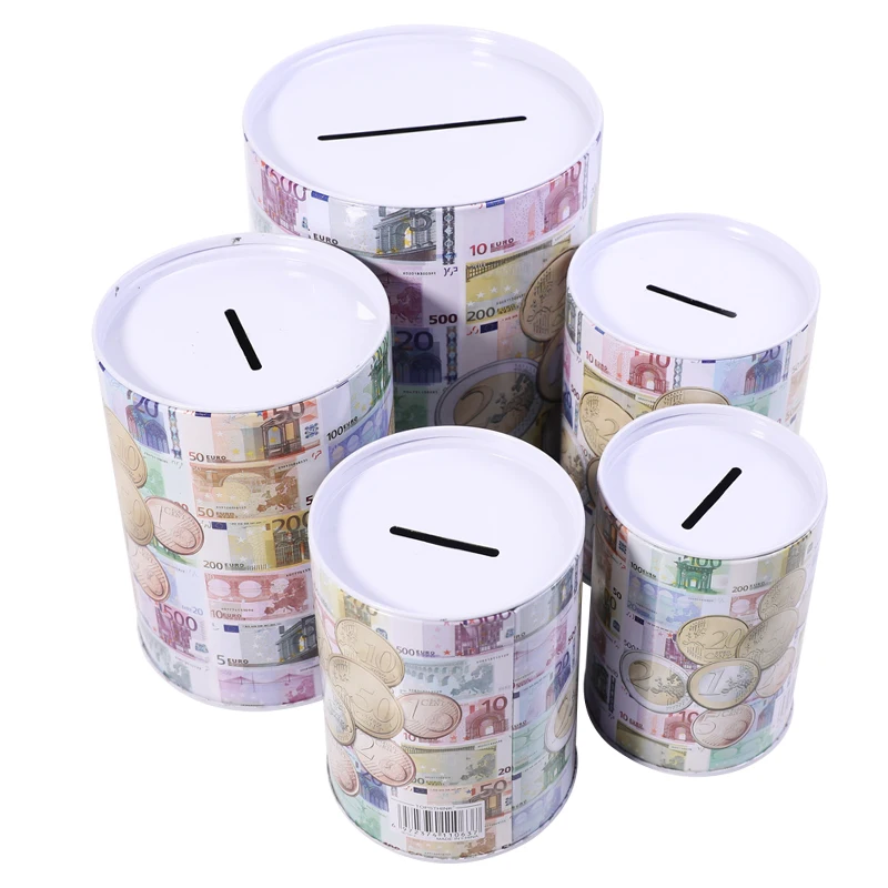 TOPSTHINK 5PC Sealing Piggy Bank Set unicorn Cute Tin Cans Coin Bank Money Box Saving for Kids
