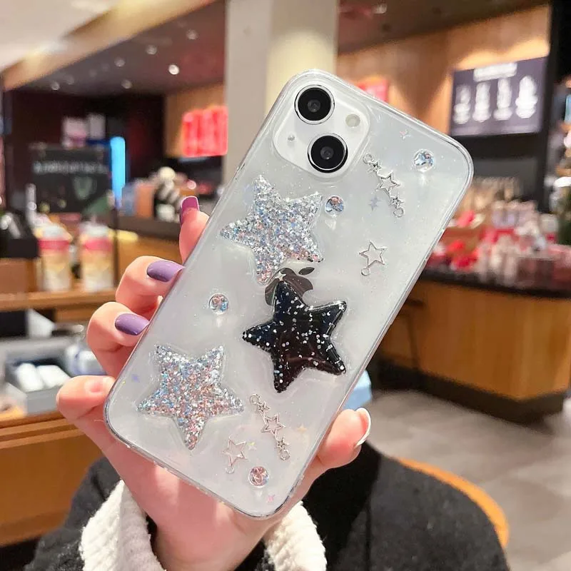 New Product Crystal Stars Twinkle Diamond Drip Glue TPU PC Acrylic