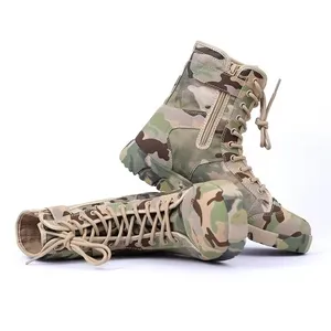 Cow Suede Leather Oxford Camouflage Outdoor Camping Shoes US Assault Boots Tactical Combat Boots