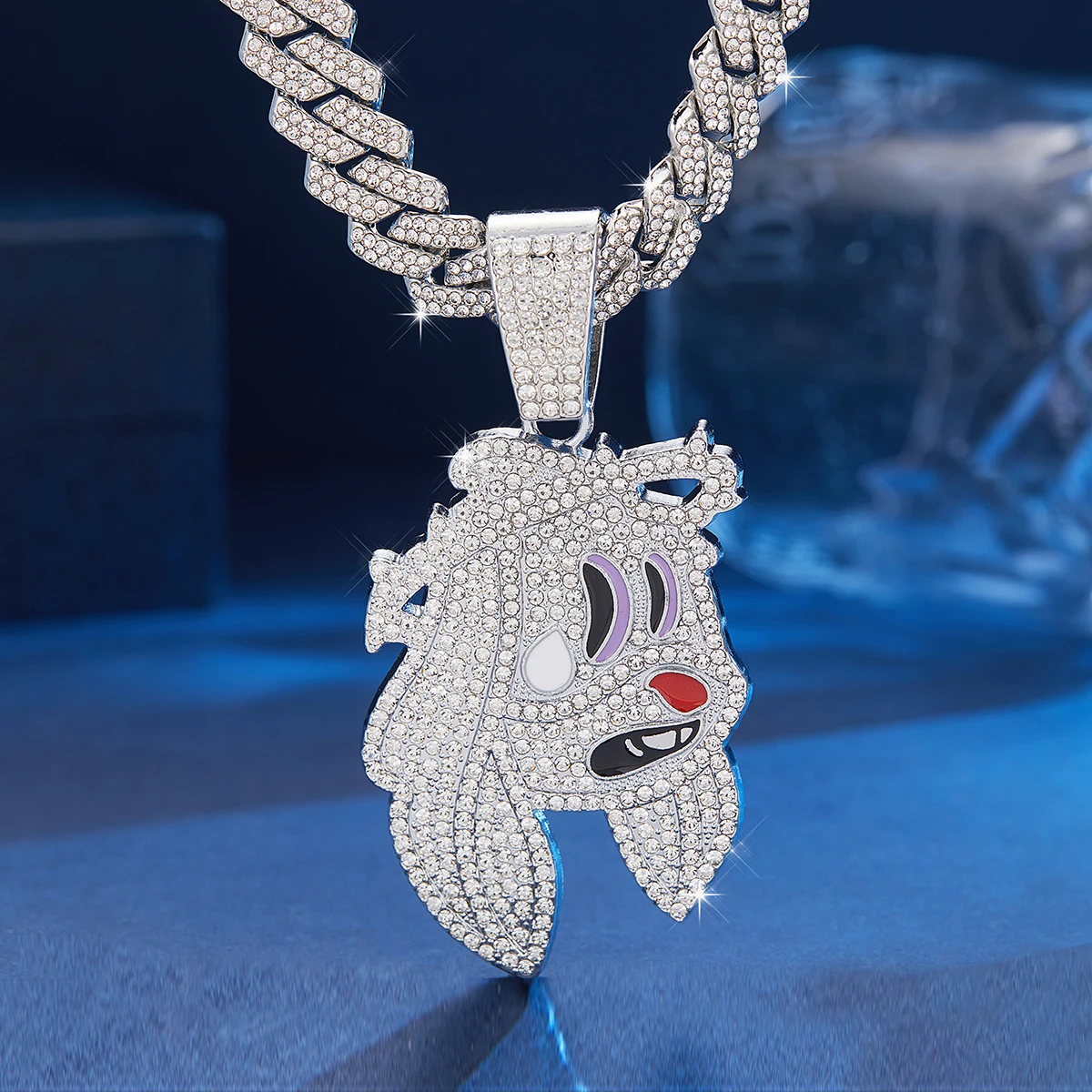 Collana A Ciondolo A Tag Cane Ghiacciato: Gioielli Con Catena Doro Hip Hop Di Strass Uomini Da 5,18 € | DHgate