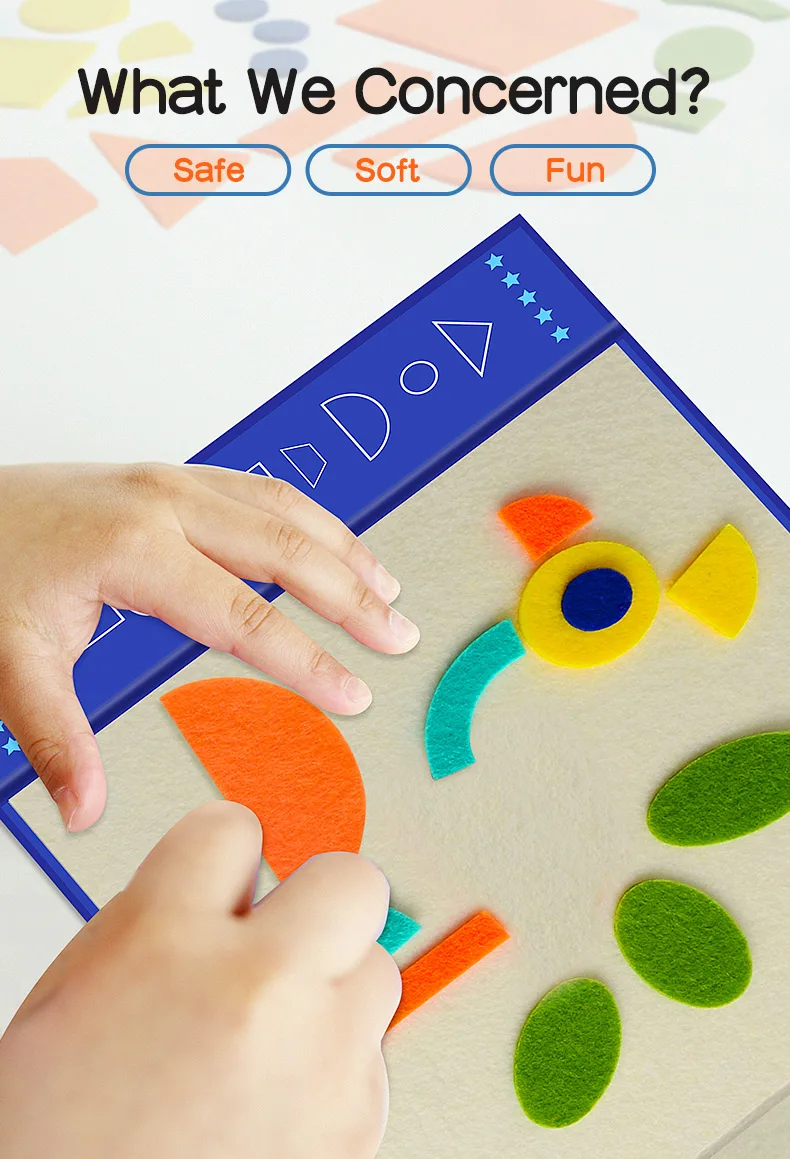Brain Training Puzzle Soft Felt Animal Stickers Children Jagsaw Educational Toys