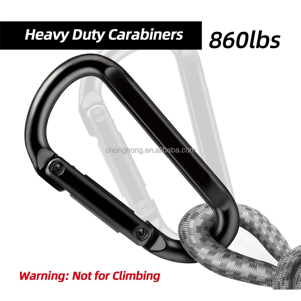 KQYs E&Y 25KN Screw Locking Gate Carabiner Heavy Duty D-shape Buckle - Foto 2