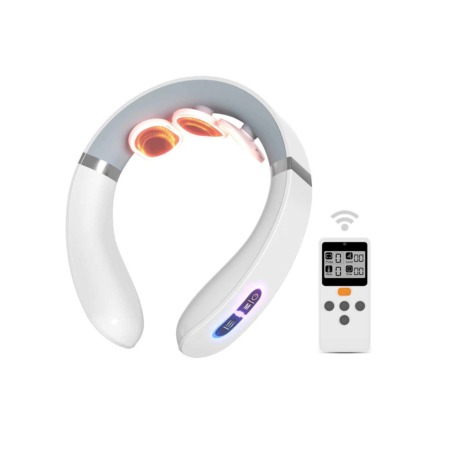 Remote Control Electric Neck Massager with Heating & Pulse, Relieve Neck  Pain & Fatigue - Rechargeable Wearable Device