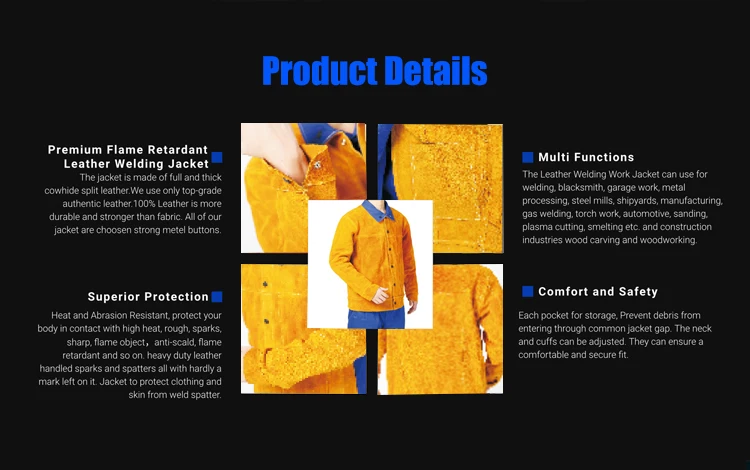 TKweld Customer Large XXXXL Size Leather Welding Uniform Heat Resistant Safety Clothing Welding Work Clothes details