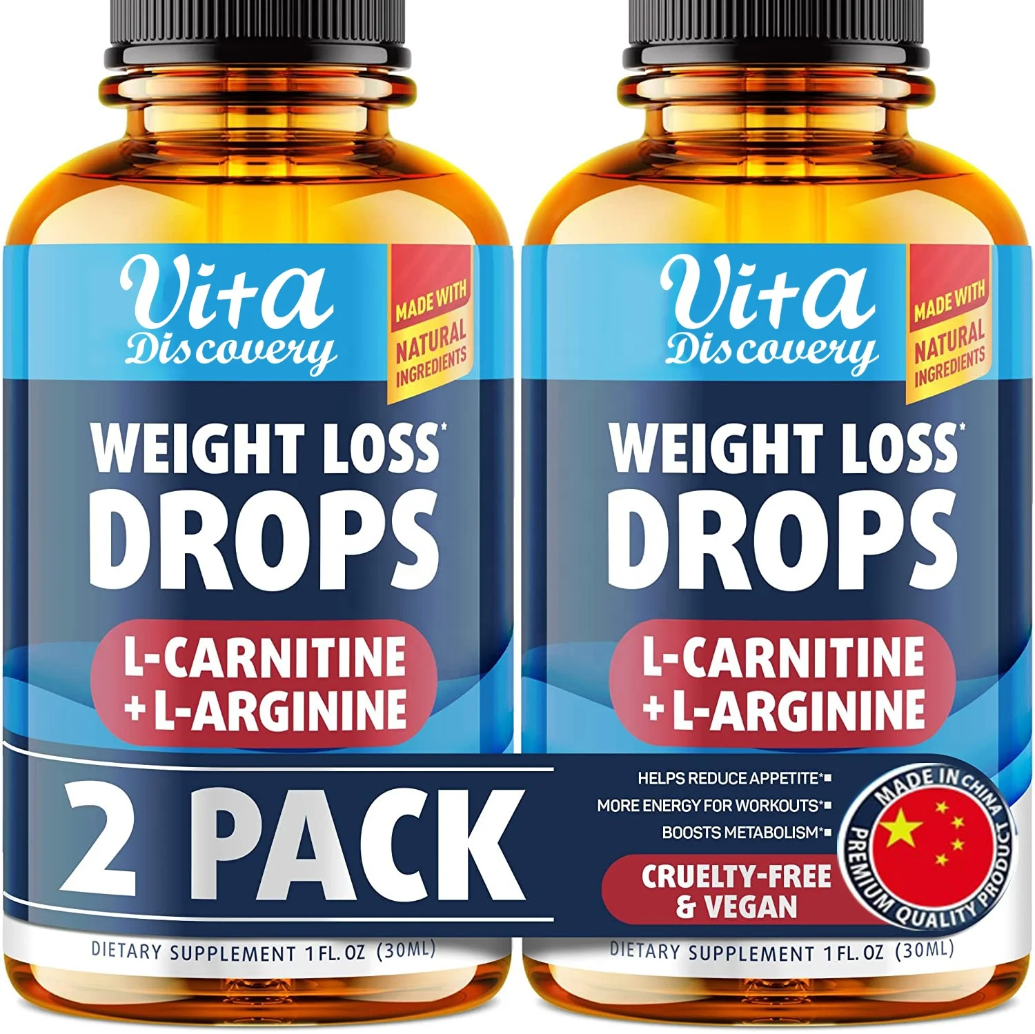  Weight Loss Drops - Appetite Suppressant for Women & Men - Made  in The USA - Natural Metabolism Booster - Fast Weight Loss - Diet Drops  with Garcinia Cambogia, L-Arginine 