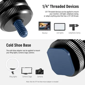 NEEWER 8-Piece 1/4 Cold Shoe Mount and Hot Shoe Flash Stand Adapter Set for DSLR Camera Rig, Camera Hot Shoe Mount Adapter detail image