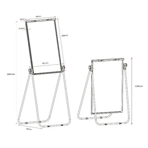90x60cm Double-Sided 60x90 cm Mobile Flipchart Whiteboard With Folding Stand