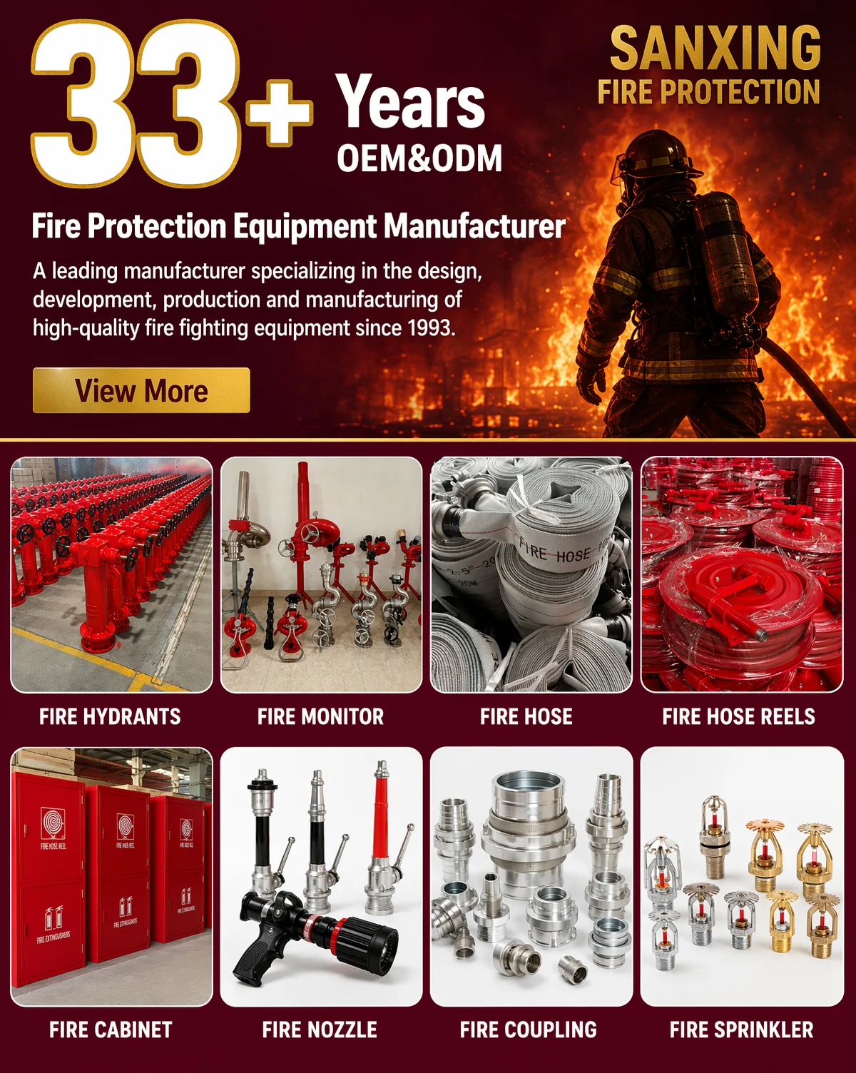 Tianxing PS Series Fixed Fire Monitor Fire Fighting Gun DN100/DN80 Aluminum Alloy Durable Flexible Flow Rate 20/30/40/50 L/s for