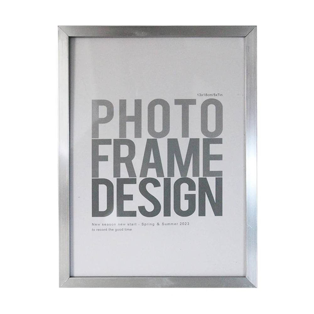 Contemporary Plastic Picture Photo Frame Silver Metallic Picture Frame