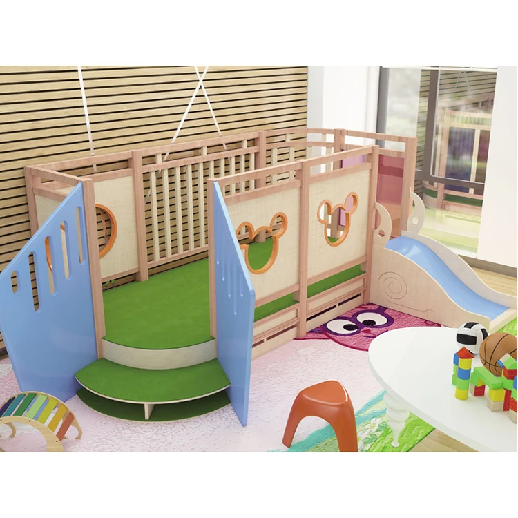 Moetry Hot Sale Indoor Play Loft for Kids Preschool Classroom Creative Playhouse Wooden