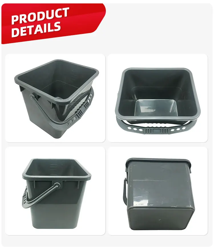 Rectangular Plastic Pail custom water cleaning washing square plastic bucket manufacturer with lids manufacture