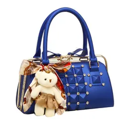 Wholesale Price Diamond Bling Casual Bags Korean Luxury Brands Latest Design Women Handbags With FREE Cute Bear And Scarf